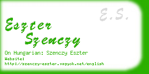 eszter szenczy business card